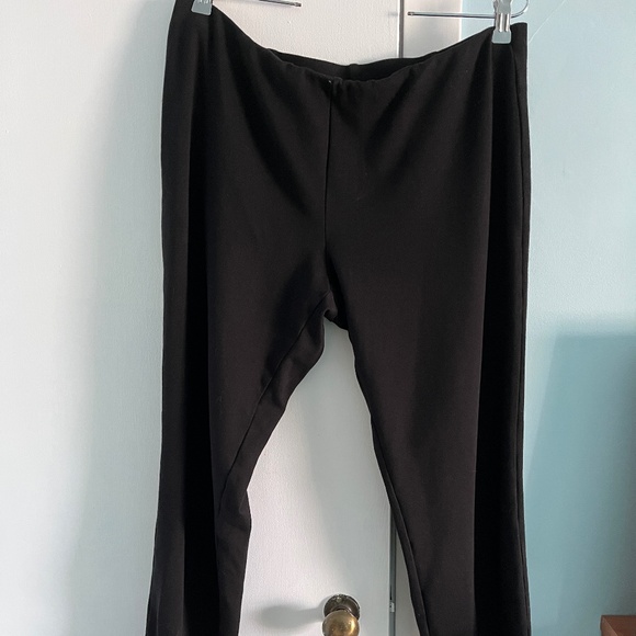 Eileen Fisher Slim Stretch Pant, Black, L - Picture 1 of 8